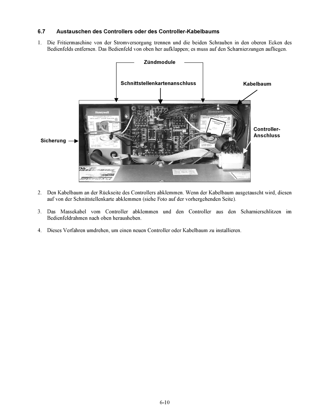 Frymaster Series H50 manual Austauschen des Controllers oder des Controller-Kabelbaums 