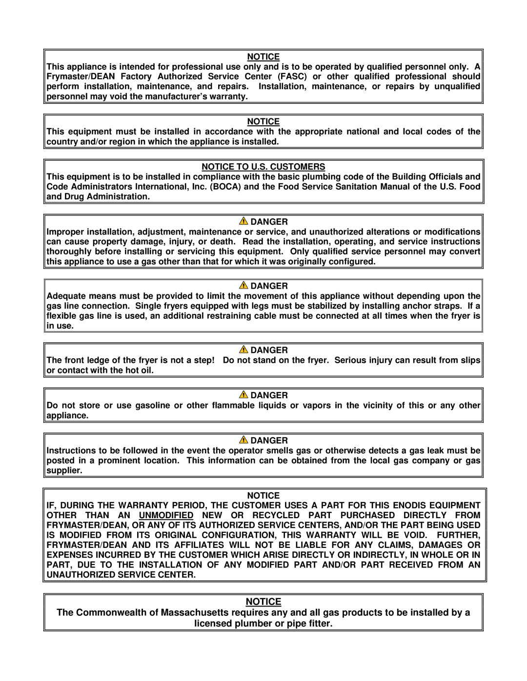 Frymaster Series SR62, Series SR52 operation manual 