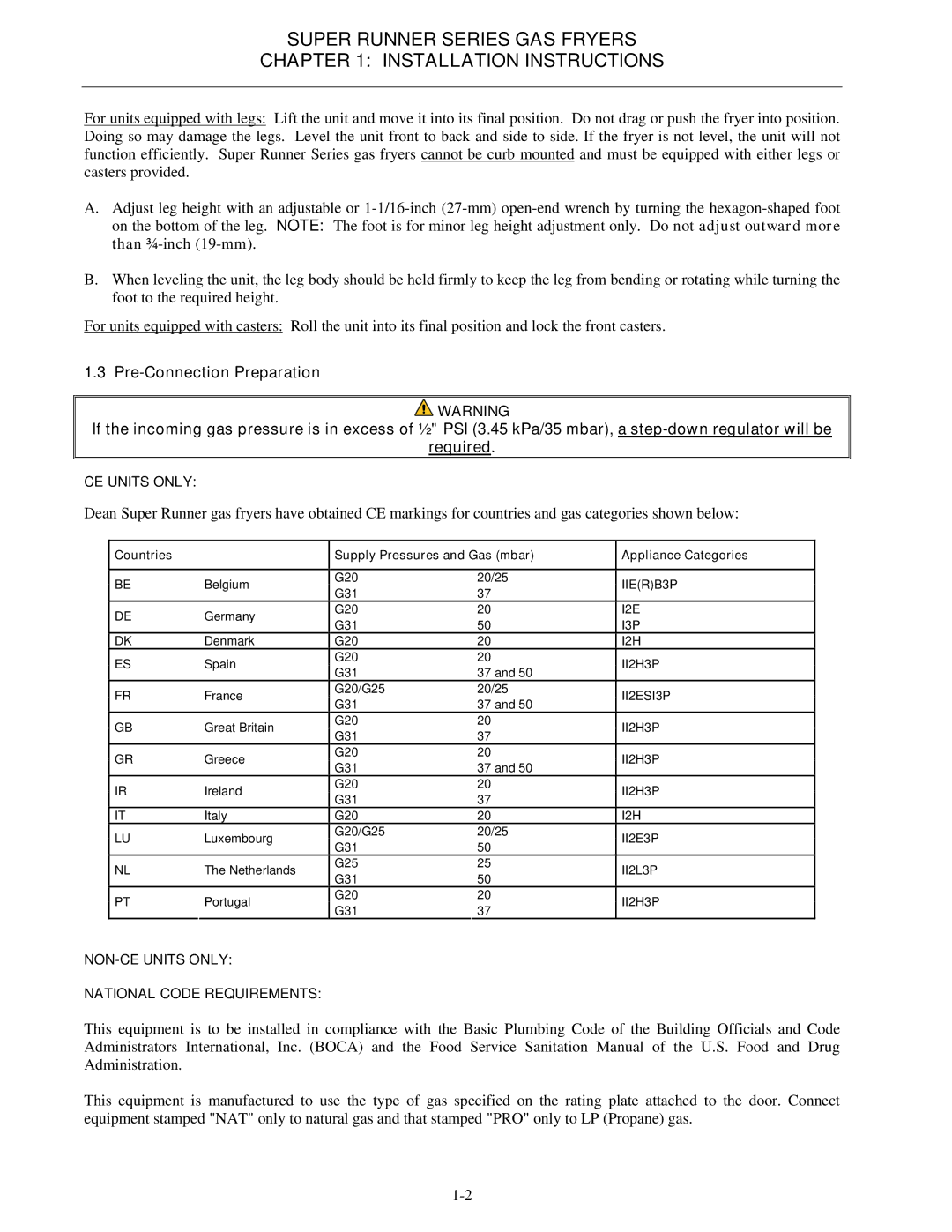 Frymaster Series SR62, Series SR52 operation manual CE Units only 