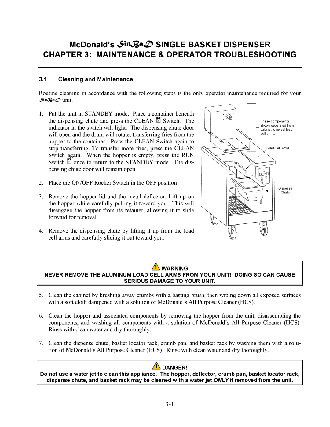 Frymaster SinBaD Series warranty Maintenance & Operator Troubleshooting, Cleaning and Maintenance 