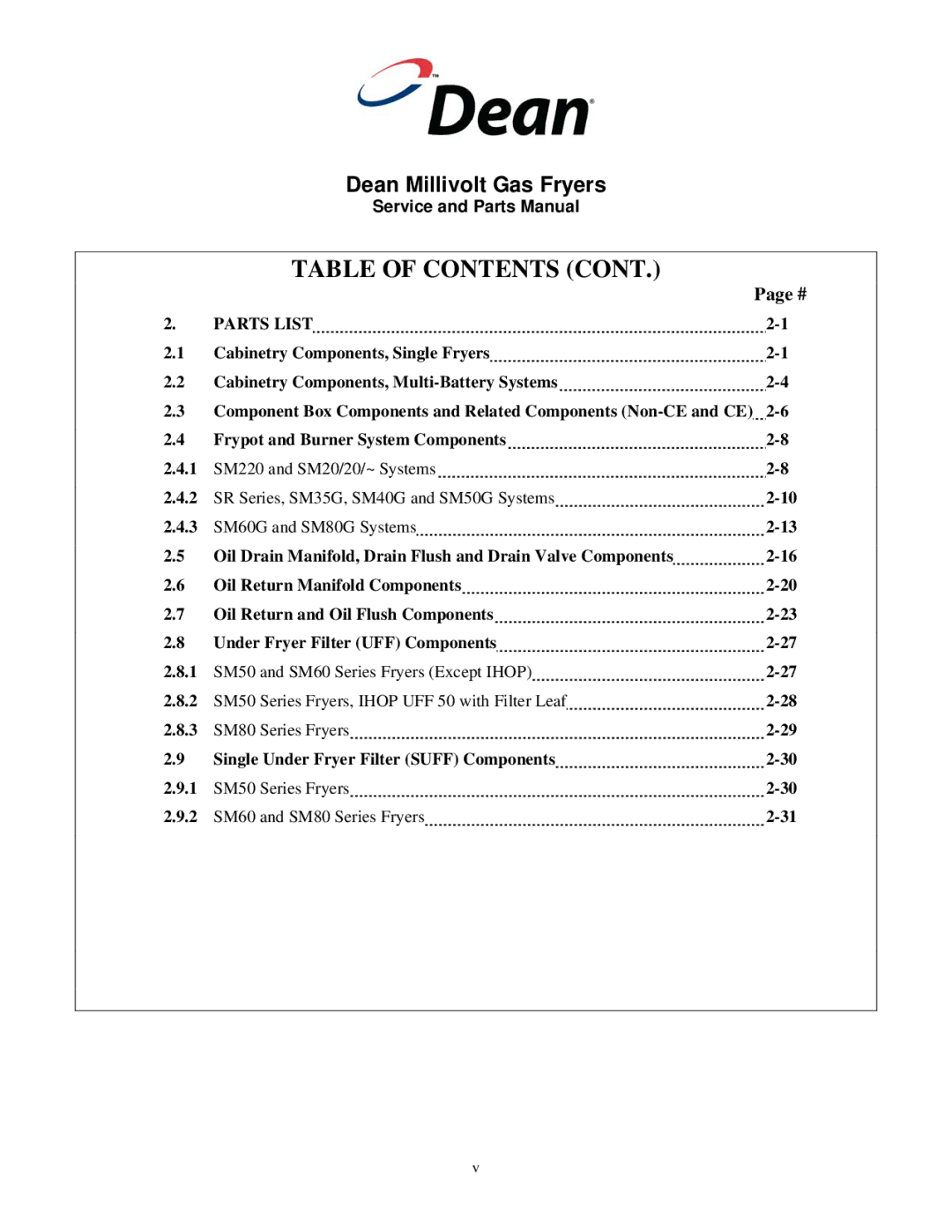 Frymaster Super Marathon Series, Super Runner Series manual Parts List 