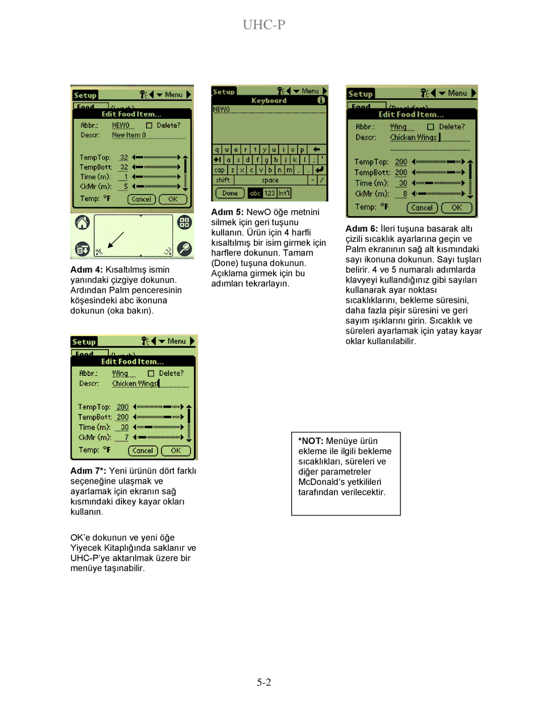 Frymaster UHC-P 2-yuva, UHC-P 4-yuva manual Uhc-P 