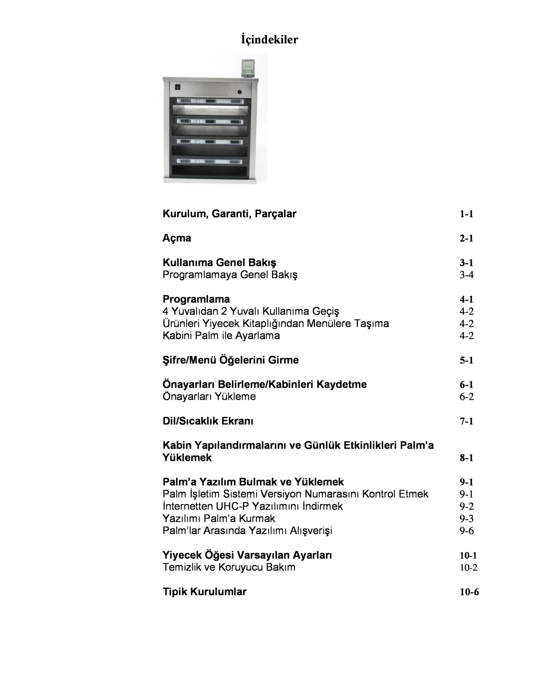 Frymaster UHC-P 2-yuva, UHC-P 4-yuva manual İçindekiler, 10-6 