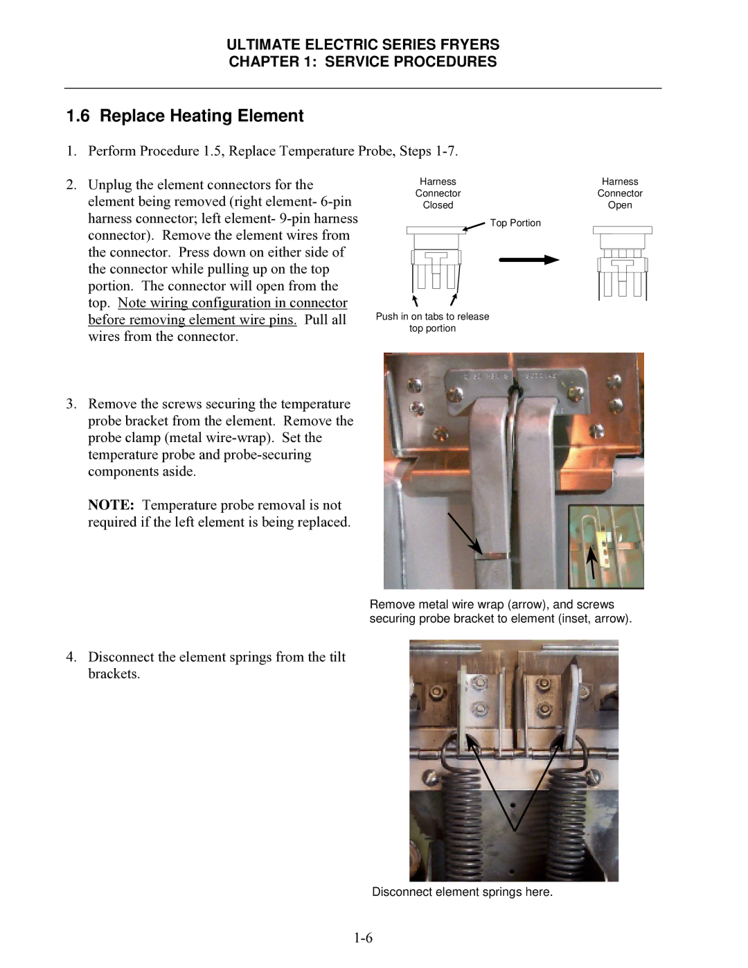 Frymaster Ultimate Electric Series manual Replace Heating Element 