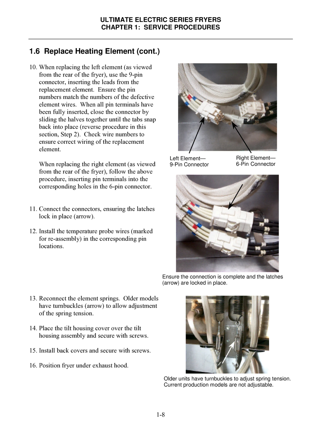 Frymaster Ultimate Electric Series manual Replace Heating Element 