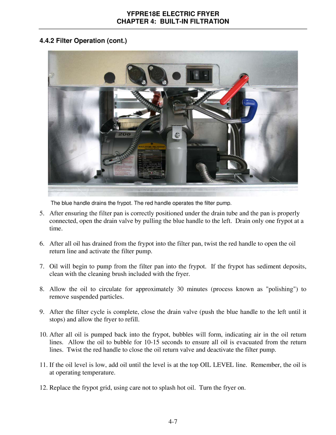 Frymaster YFPRE1817E operation manual Filter Operation 