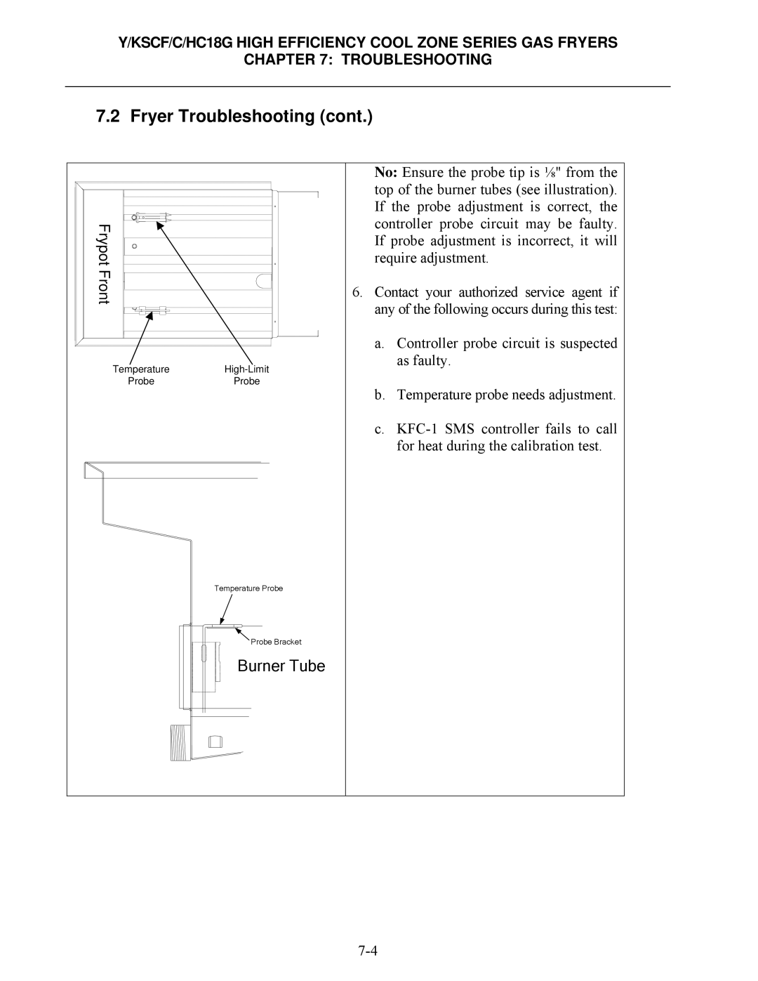 Frymaster Y/KSCF/C/HC18G operation manual Burner Tube 