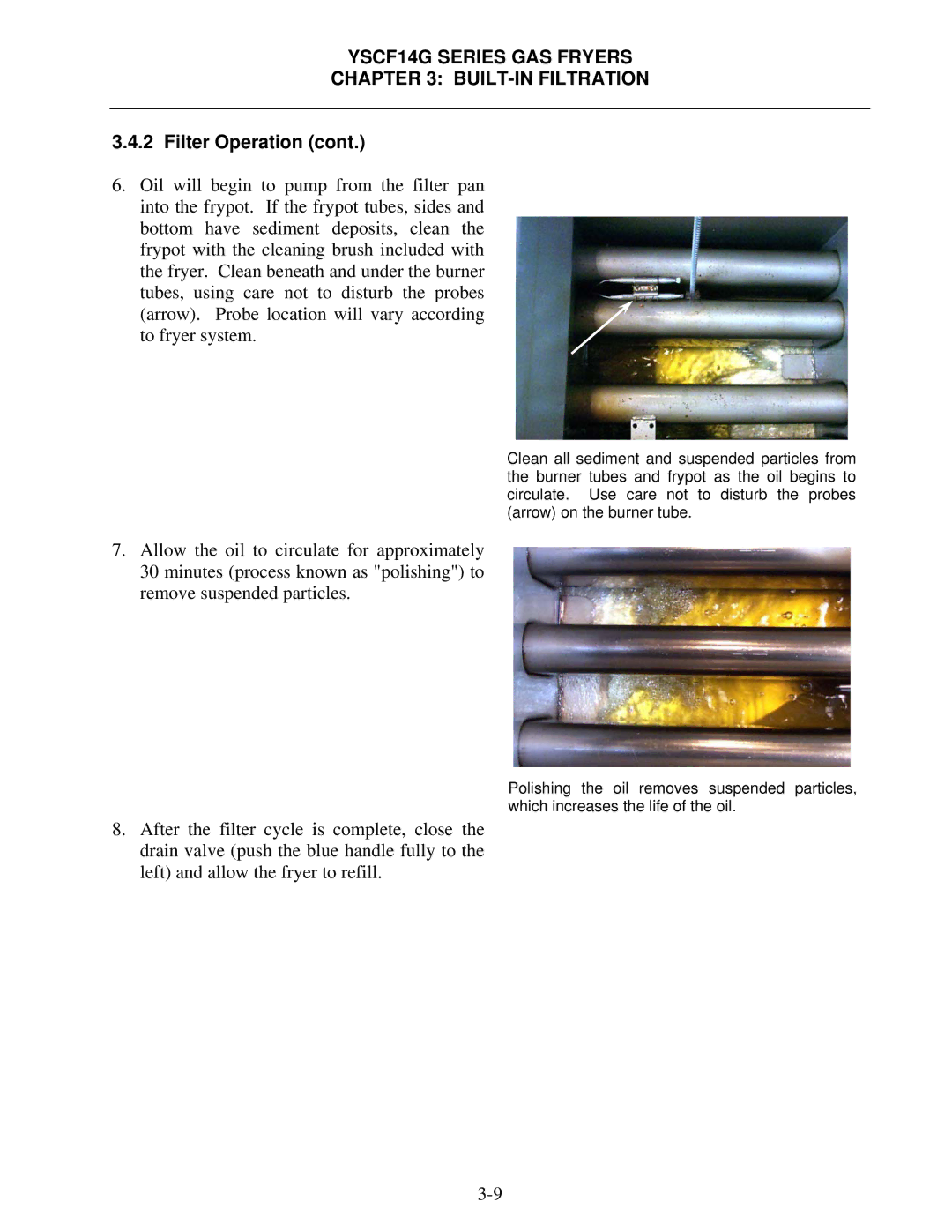 Frymaster YSCF14G operation manual Filter Operation 