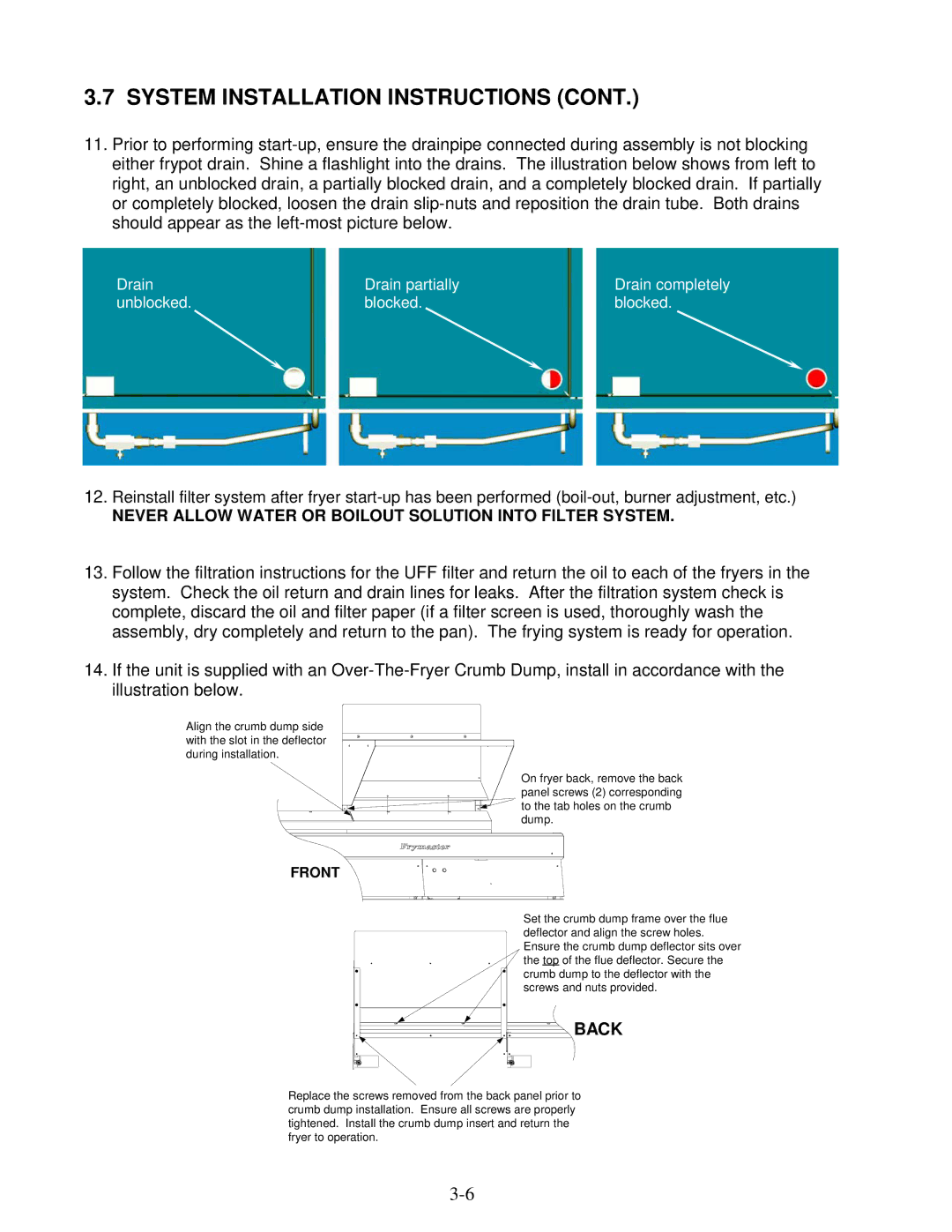 Frymaster YSCFC24 operation manual Back 