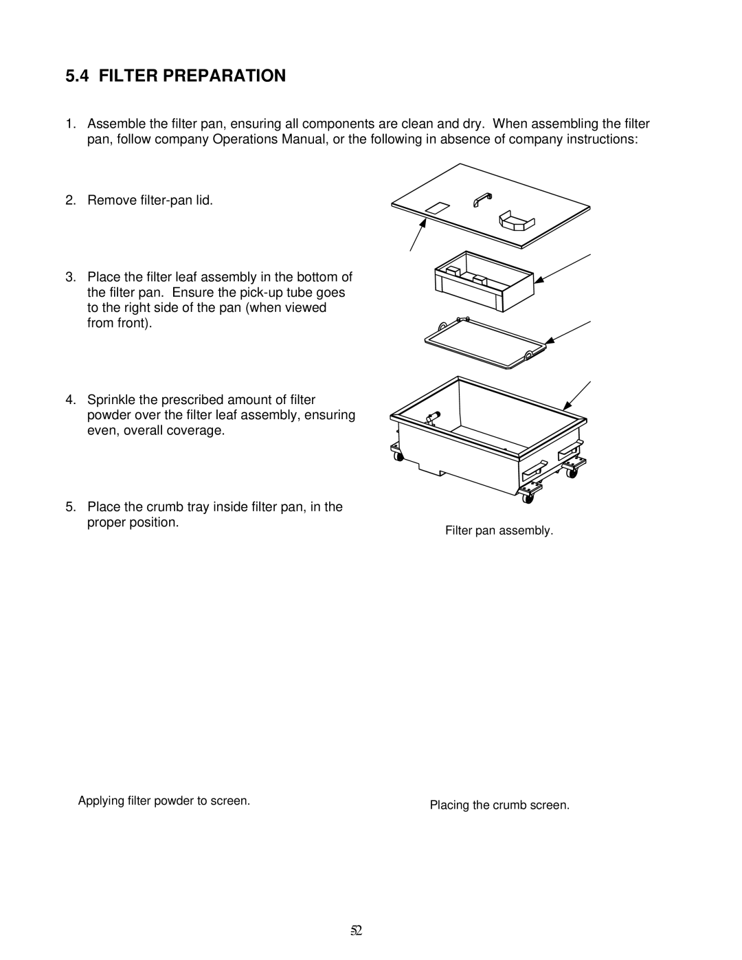 Frymaster YSCFC24 operation manual Filter Preparation 