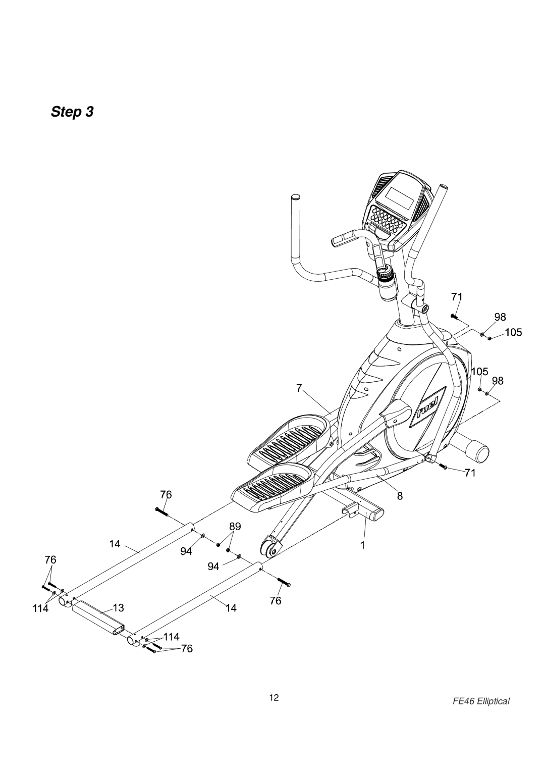 Fuel Fitness FE46 manual Step 