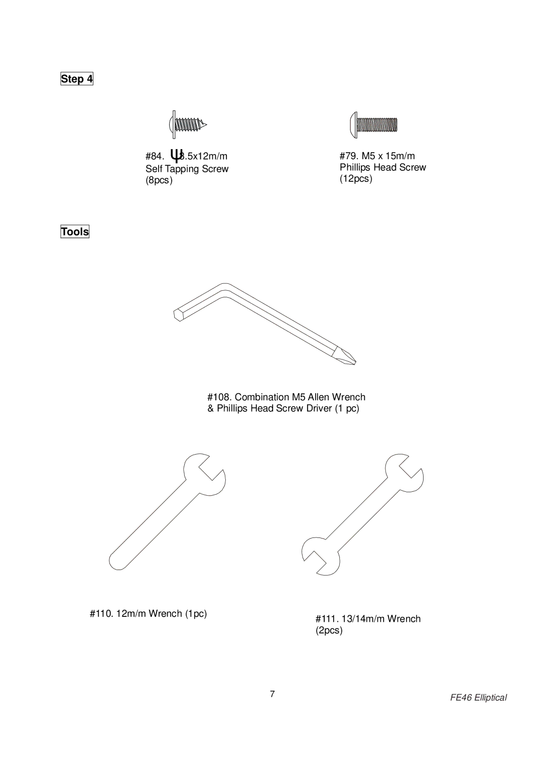 Fuel Fitness FE46 manual Tools 