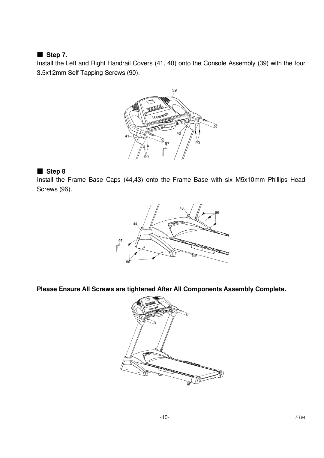 Fuel Fitness FT94 manual 9790 