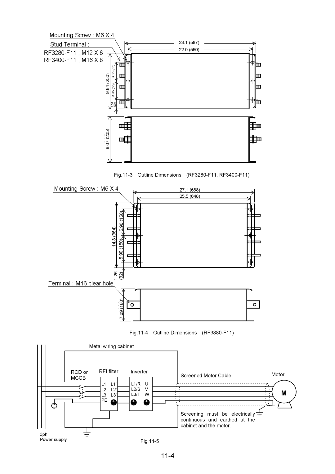 Fuji Bikes 5000G11S/P11S instruction manual 11-4, RCD or RFI filter Inverter, Mccb 