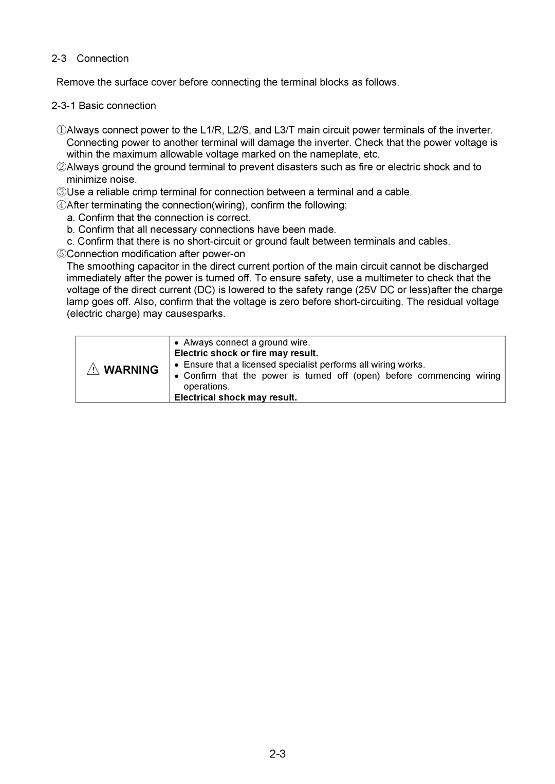 Fuji Bikes 5000G11S/P11S instruction manual Always connect a ground wire, Electric shock or fire may result 