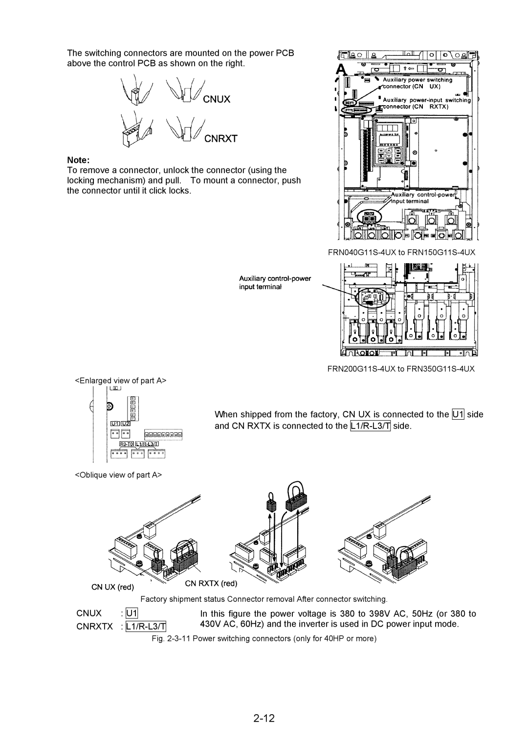 Fuji Bikes 5000G11S/P11S instruction manual Cnux U1 Cnrxtx L1/R-L3/T 