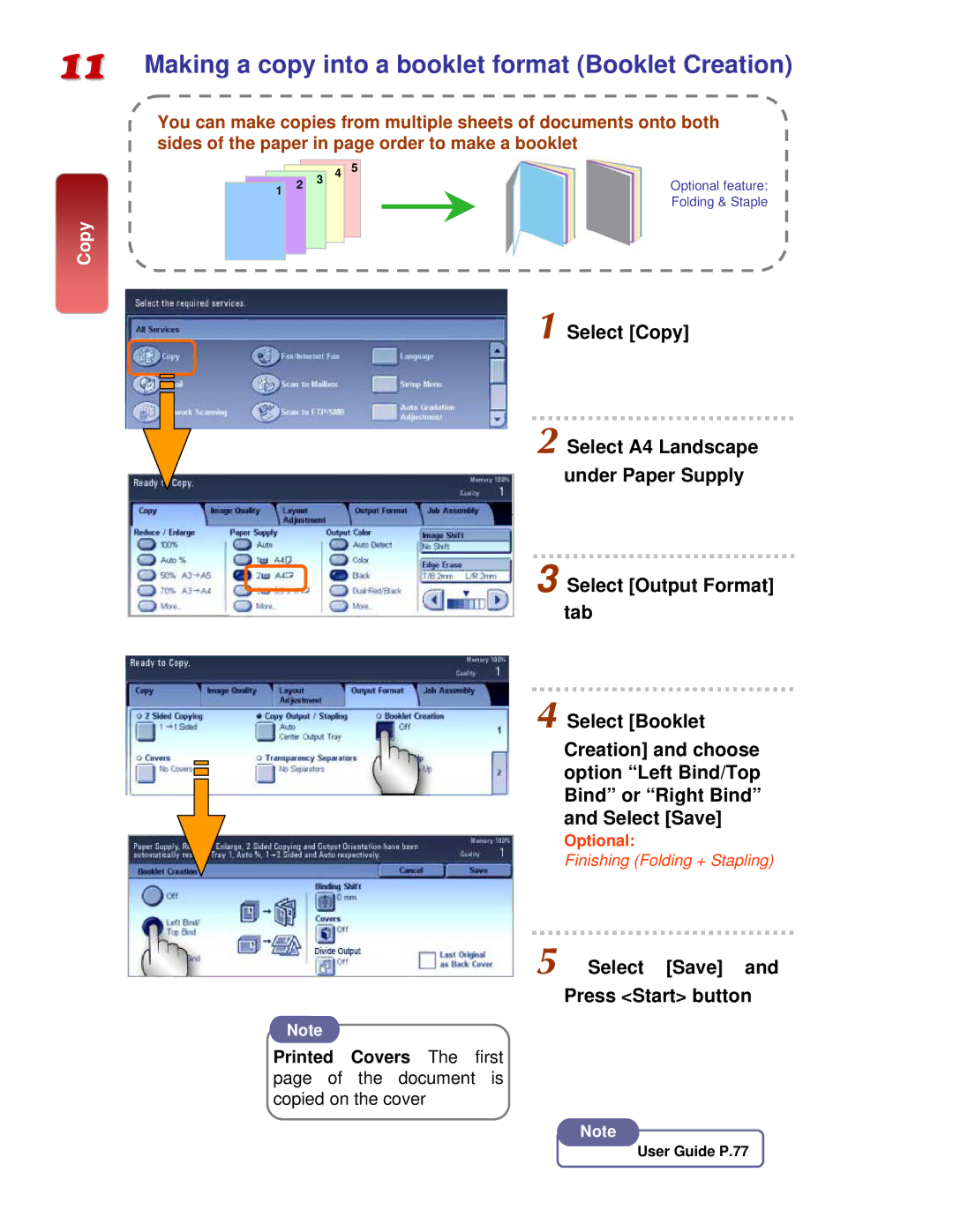 Fuji Labs C3000 manual Making a copy into a booklet format Booklet Creation 