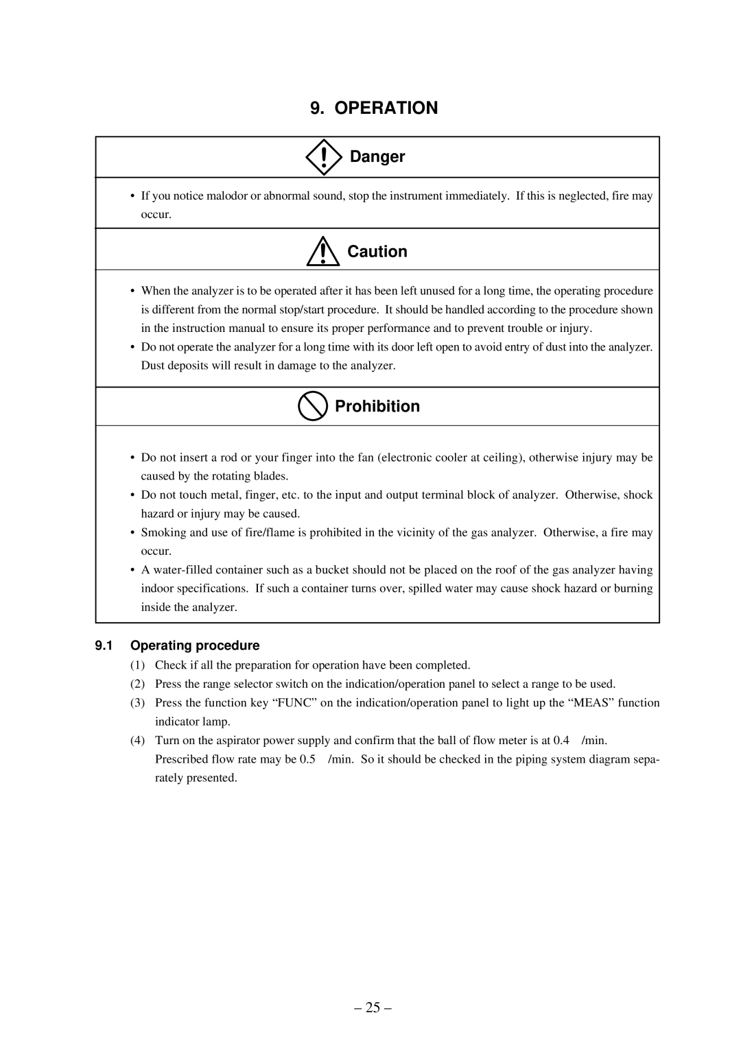 Fuji Labs ZSP instruction manual Operation, Operating procedure 