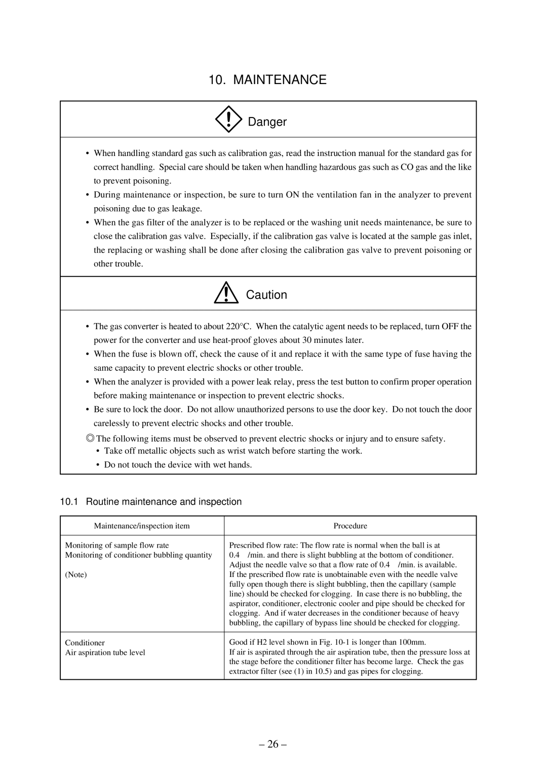 Fuji Labs ZSP instruction manual Maintenance, Routine maintenance and inspection 