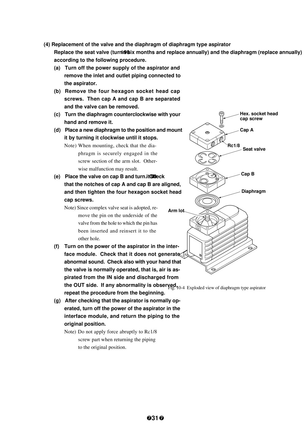 Fuji Labs ZSP instruction manual Exploded view of diaphragm type aspirator 