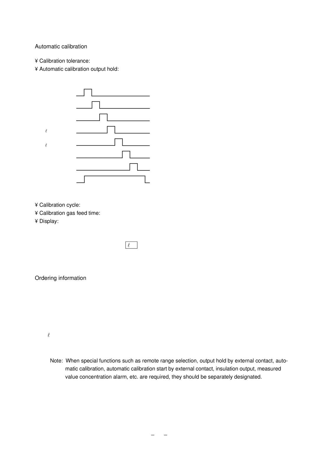 Fuji Labs ZSP instruction manual Ordering information, Calibration tolerance Automatic calibration output hold, Display 