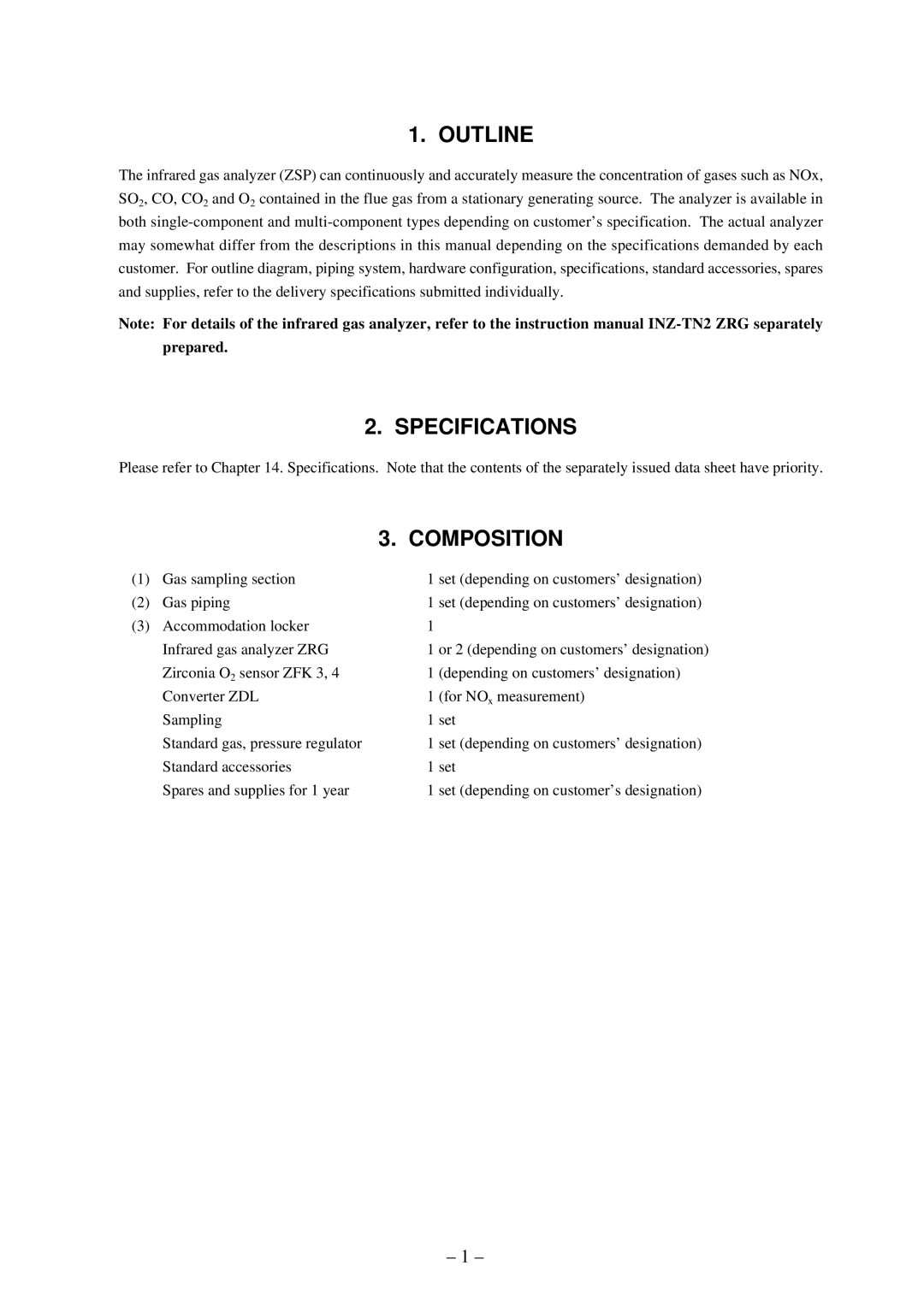 Fuji Labs ZSP instruction manual Outline, Specifications, Composition, Prepared 