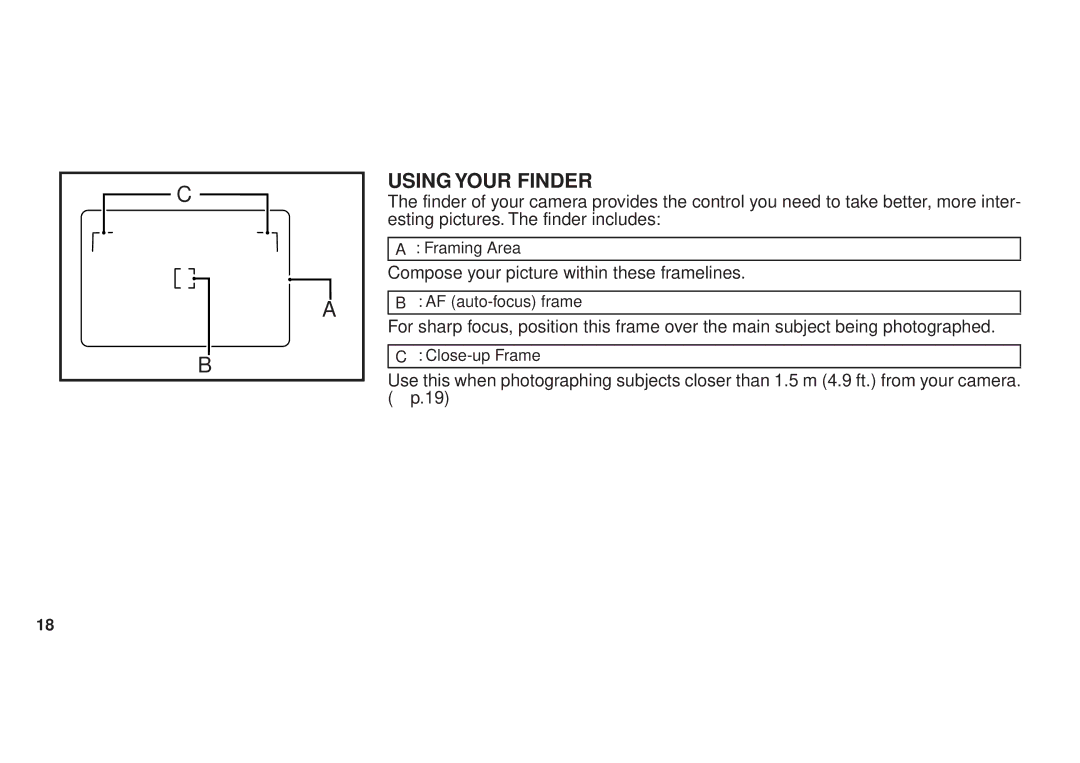 FujiFilm 120 owner manual Using Your Finder 