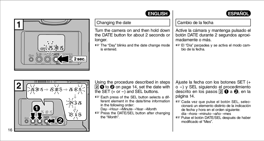 FujiFilm 135V owner manual Cambio de la fecha 