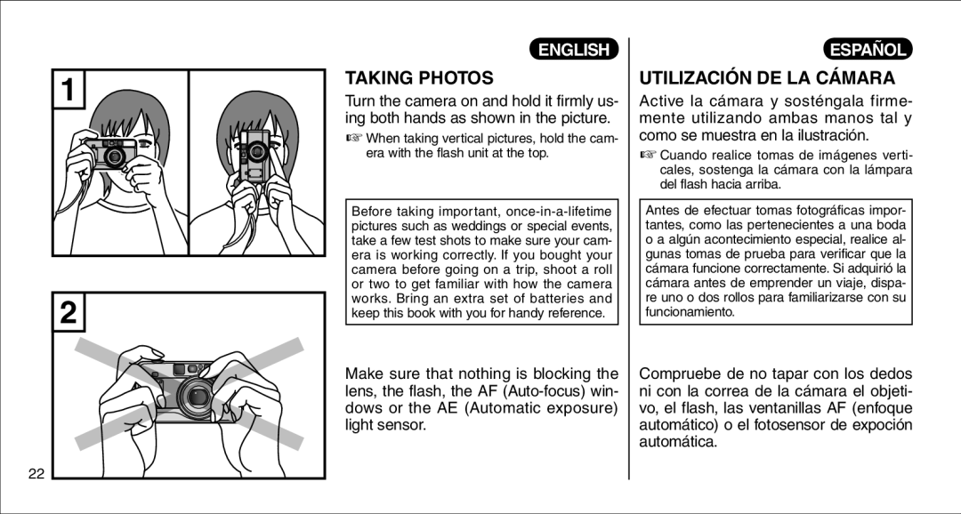 FujiFilm 135V owner manual Taking Photos, Utilización DE LA Cámara 