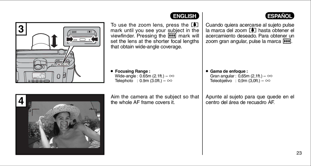 FujiFilm 135V owner manual Whole AF frame covers it 