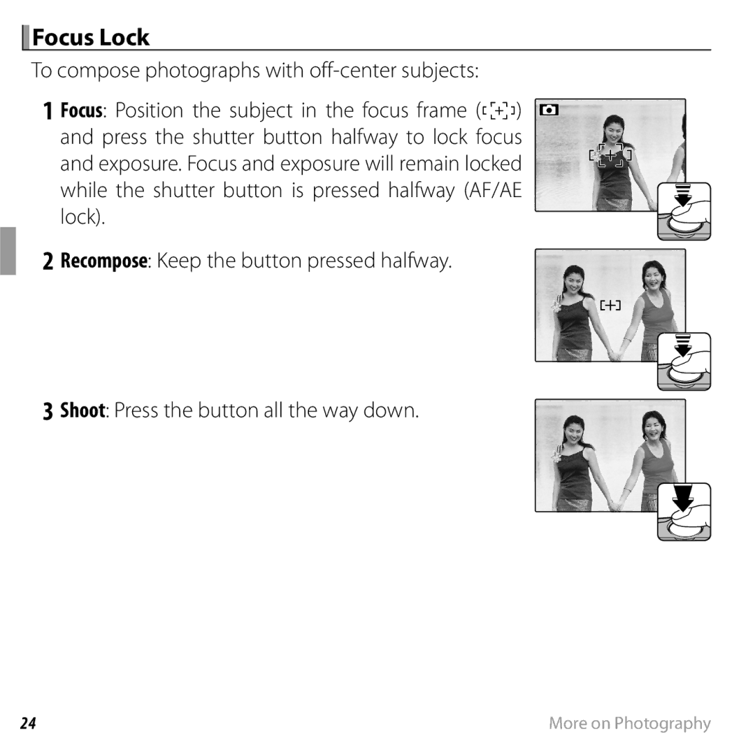 FujiFilm 16238037 owner manual Focus Lock 