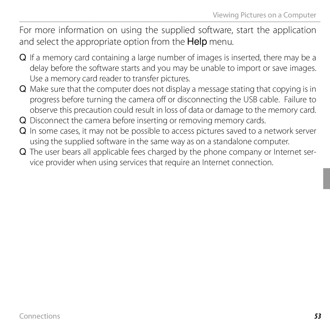 FujiFilm 16238037 owner manual Use a memory card reader to transfer pictures 