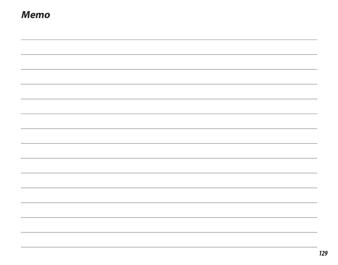 FujiFilm 16286187-4-KIT owner manual Memo, 129 