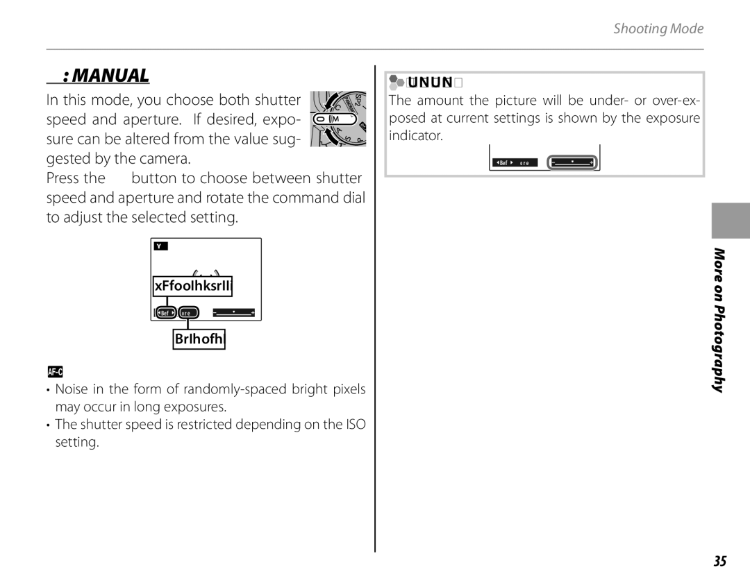 FujiFilm 16286187-4-KIT owner manual Manual, Exposure Indicator 