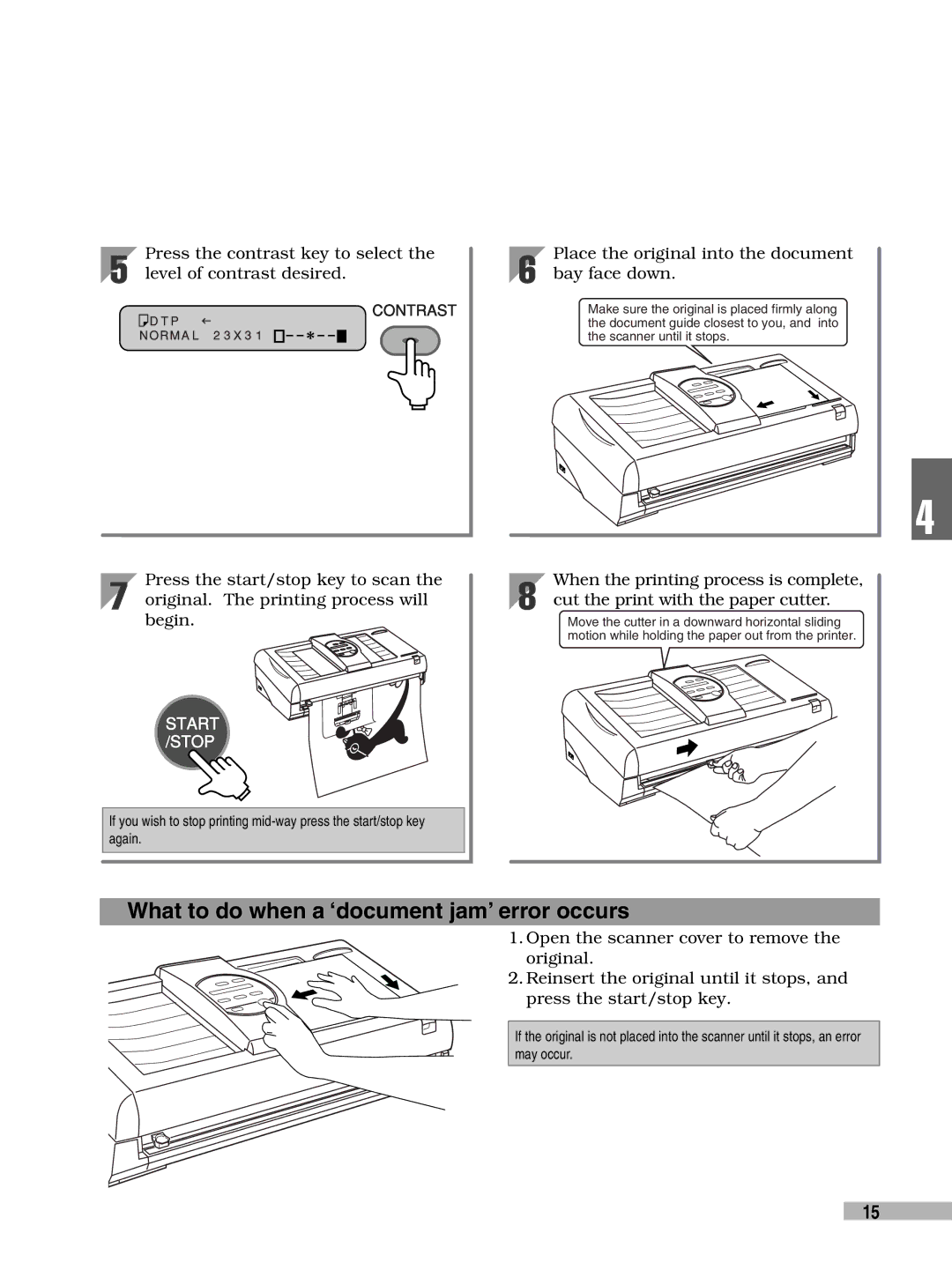 FujiFilm 3000 manual What to do when a ‘document jam’ error occurs 