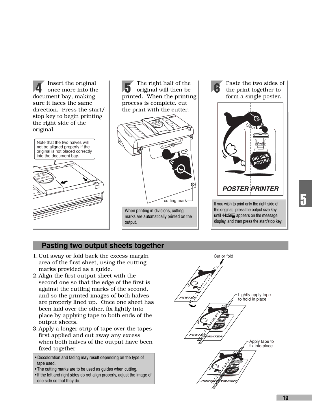 FujiFilm 3000 manual Pasting two output sheets together 