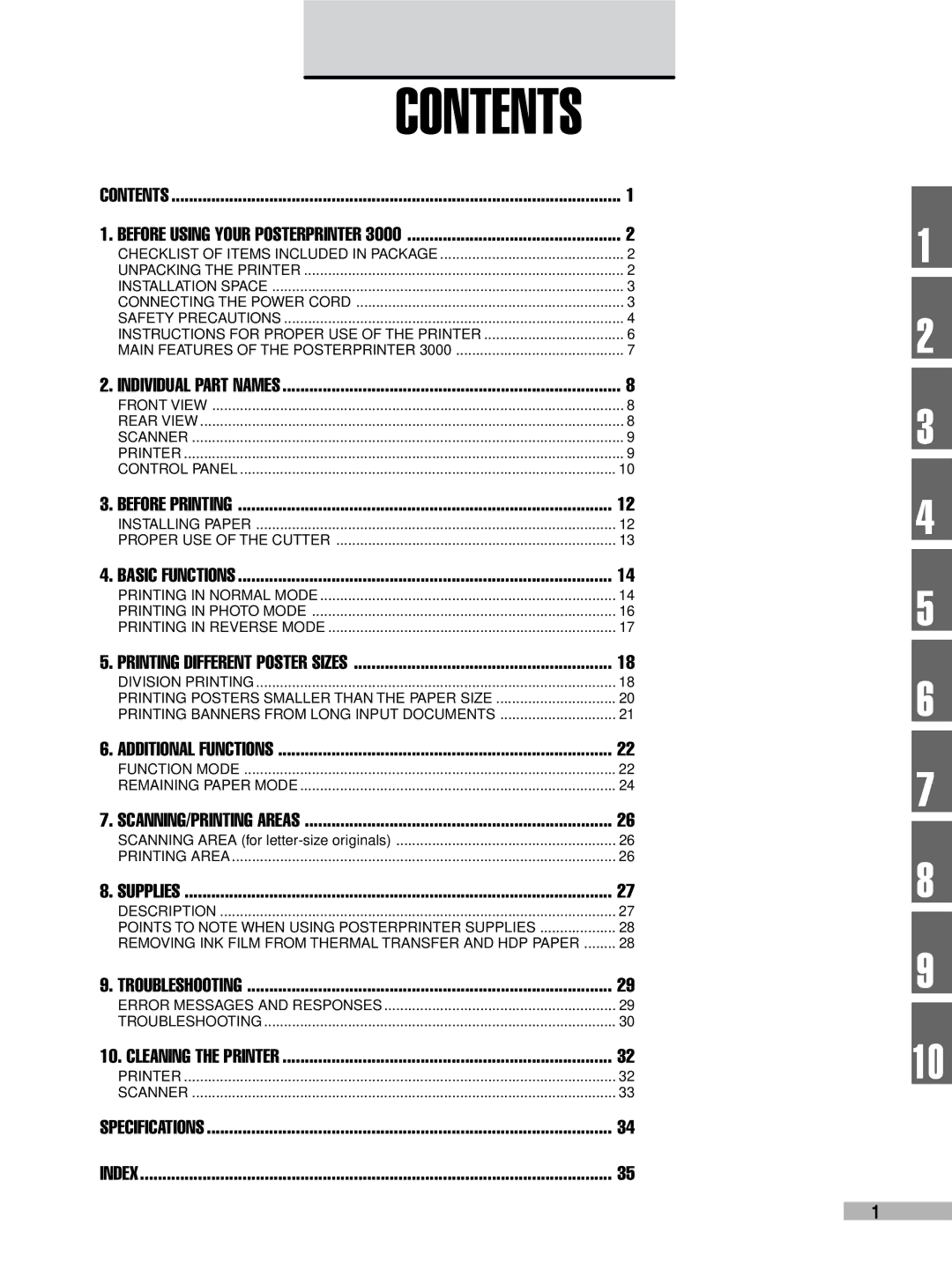 FujiFilm 3000 manual Contents 