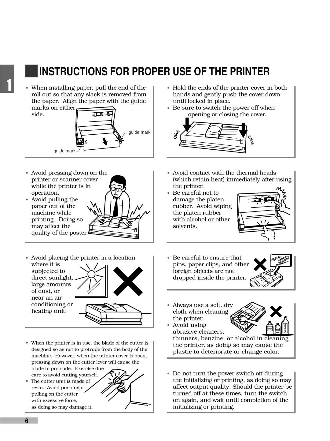 FujiFilm 3000 manual Instructions for Proper USE of the Printer 