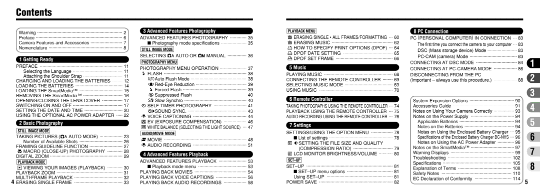 FujiFilm 30i manual Contents 