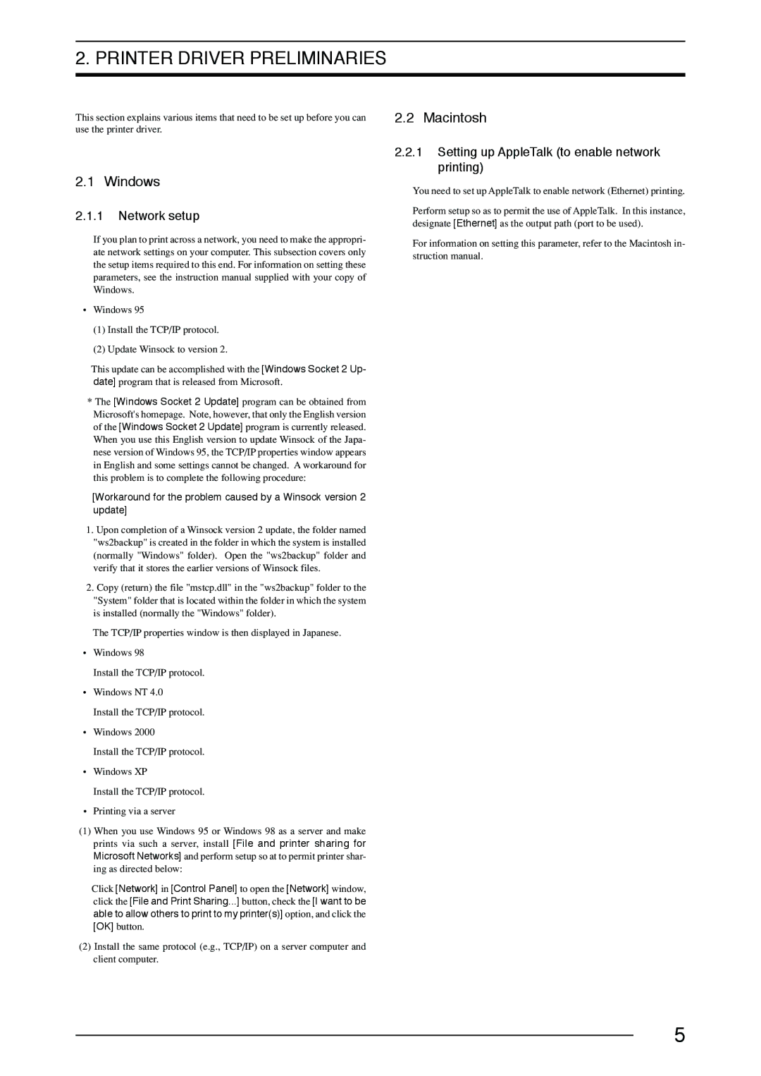 FujiFilm 40002, 3500, 4500 manual Network setup, Setting up AppleTalk to enable network printing 