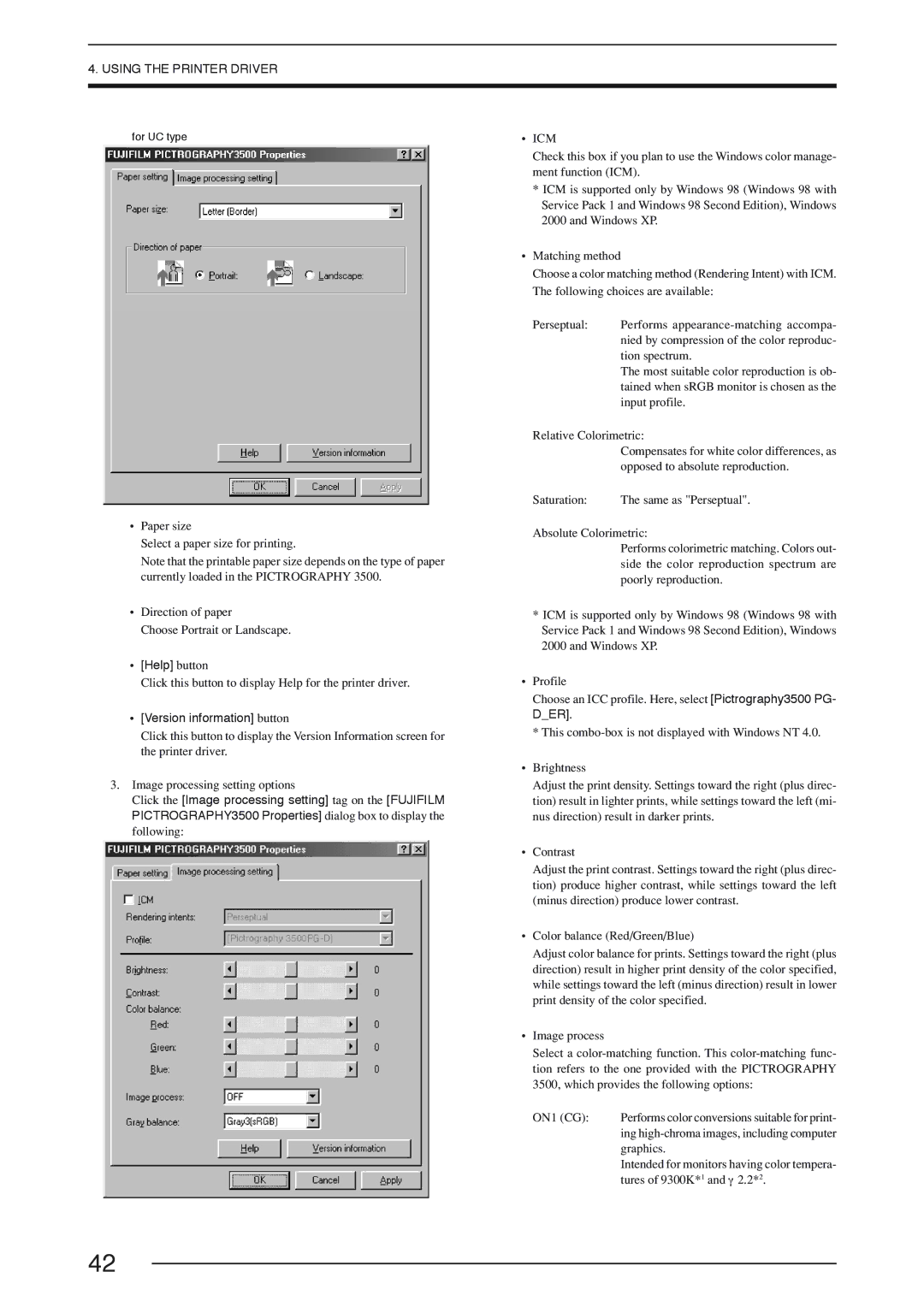 FujiFilm 3500 instruction manual Help button, Version information button 