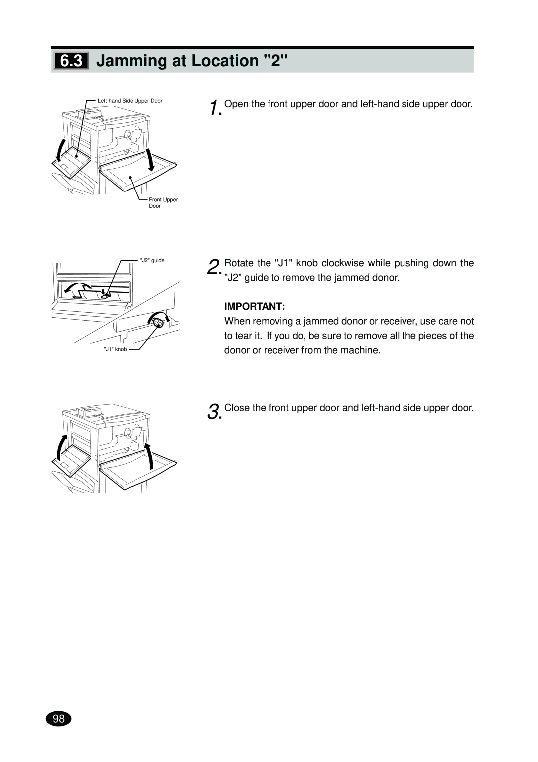 FujiFilm 4500N instruction manual Open the front upper door and left-hand side upper door 