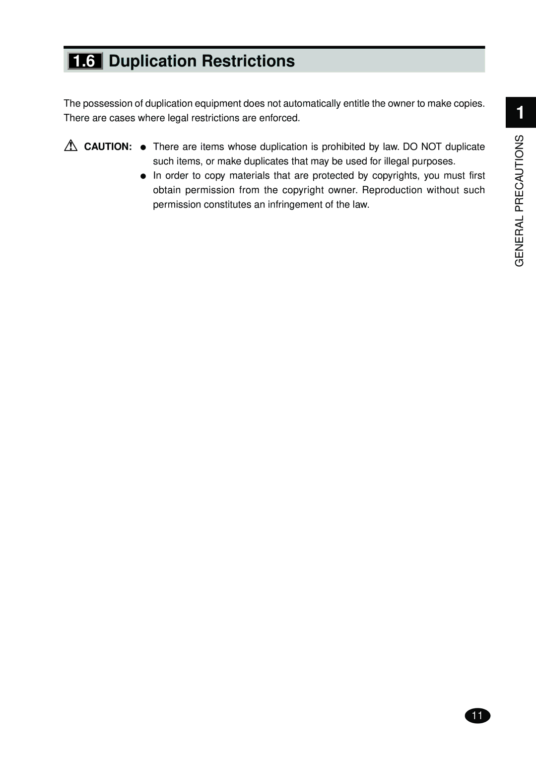 FujiFilm 4500N instruction manual Duplication Restrictions 