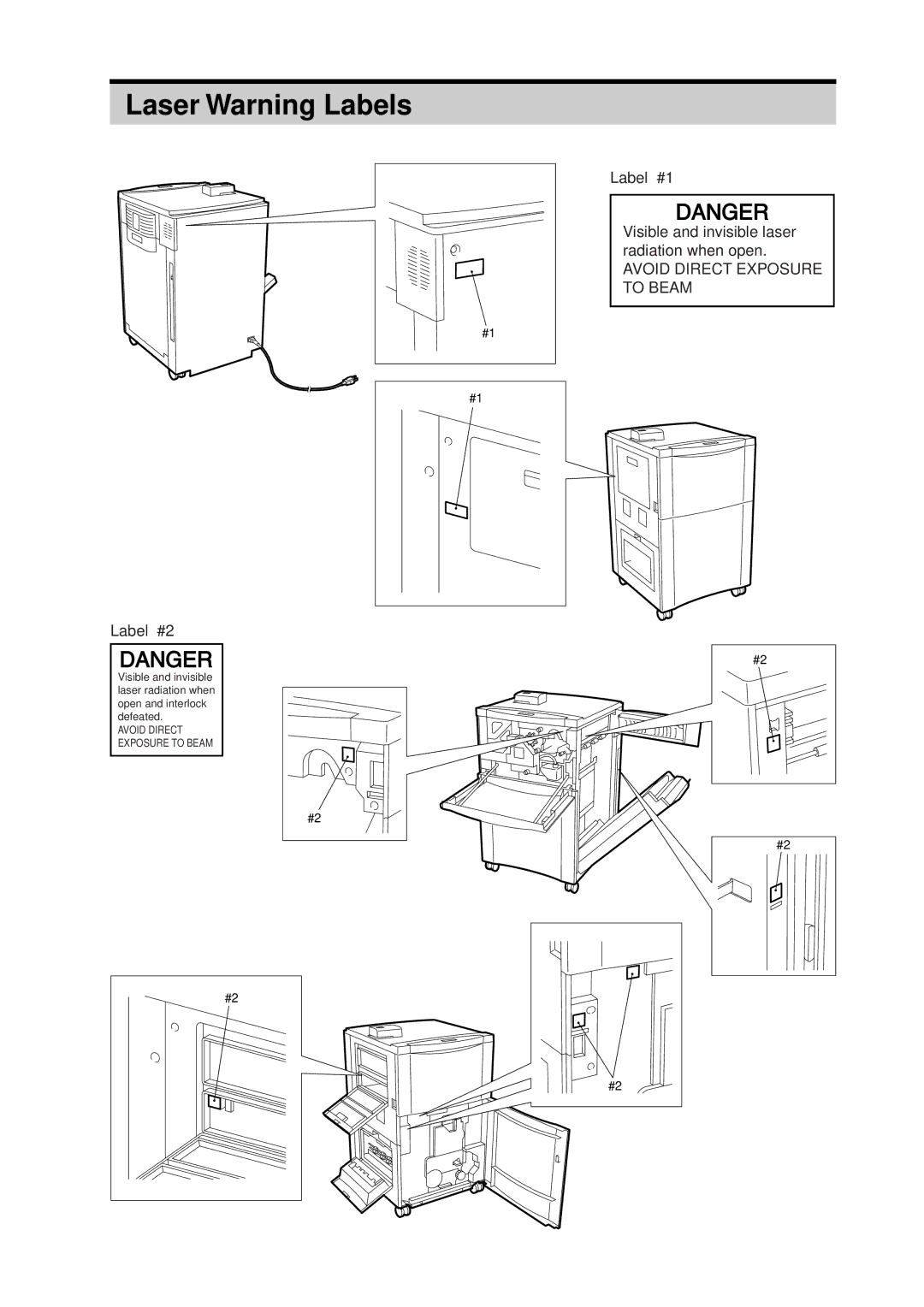 FujiFilm 4500N instruction manual Laser Warning Labels, Label #2 