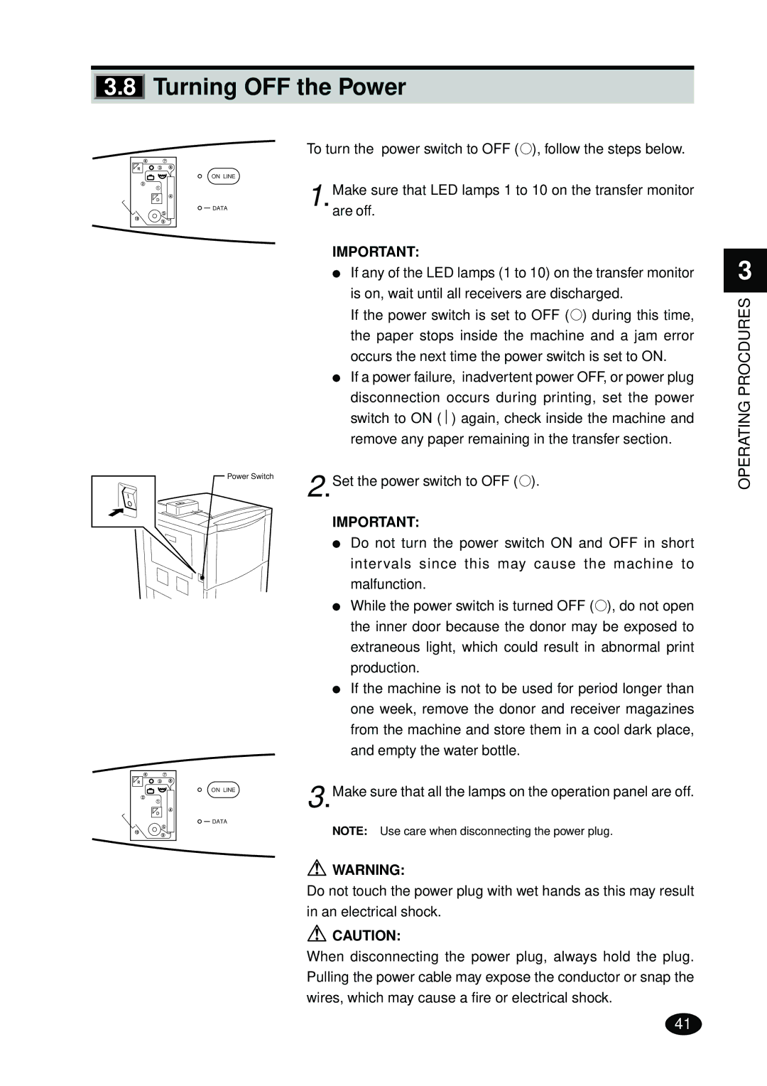 FujiFilm 4500N instruction manual Turning OFF the Power 