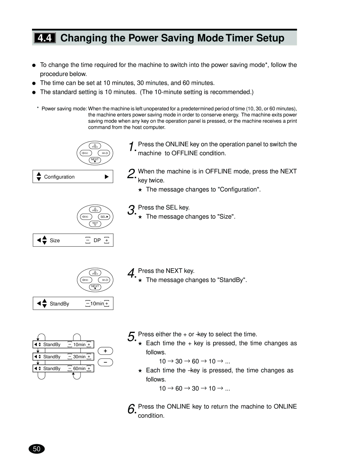 FujiFilm 4500N instruction manual Changing the Power Saving Mode Timer Setup 