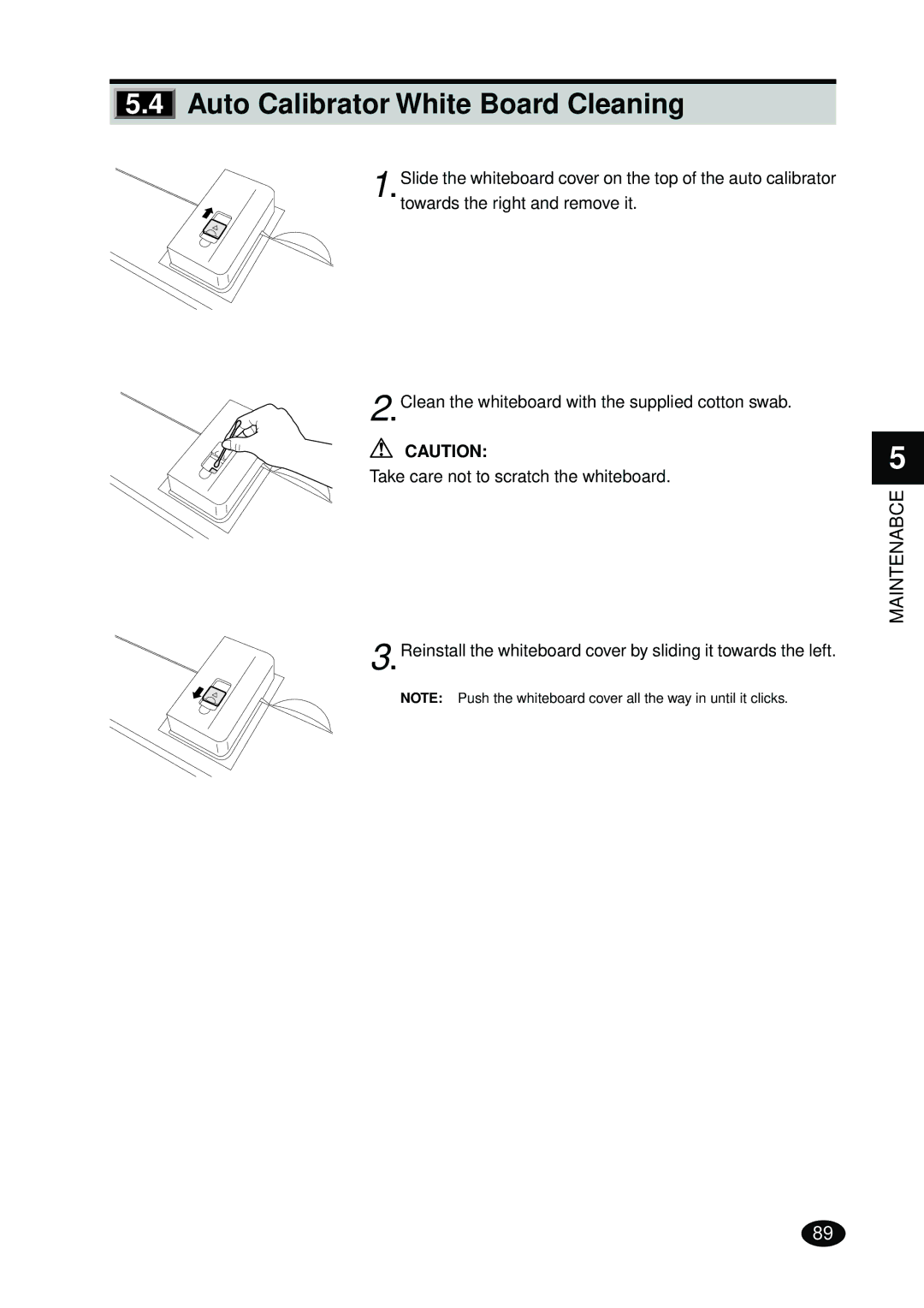 FujiFilm 4500N instruction manual Auto Calibrator White Board Cleaning 