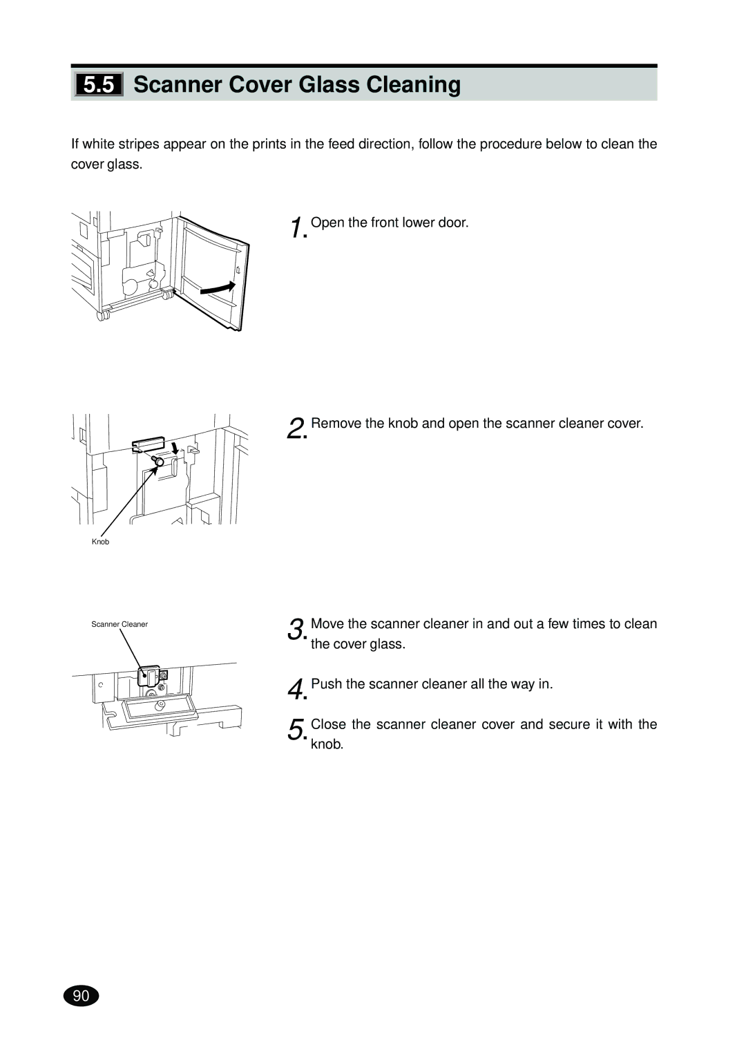 FujiFilm 4500N instruction manual Scanner Cover Glass Cleaning 