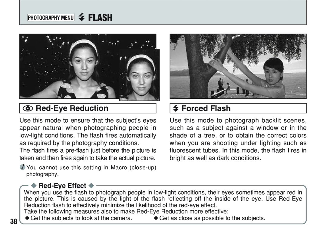 FujiFilm A200 manual Red-Eye Reduction Forced Flash, Red-Eye Effect 