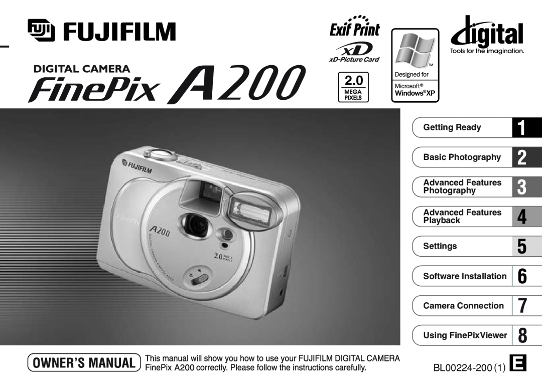 FujiFilm A200 manual BL00224-200, Getting Ready Basic Photography 
